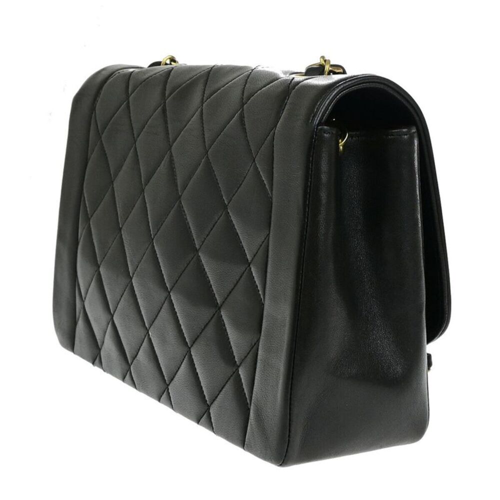 Chanel Diana Black Leather Shoulder Bag (Pre-Owned) - Picture 2 of 12